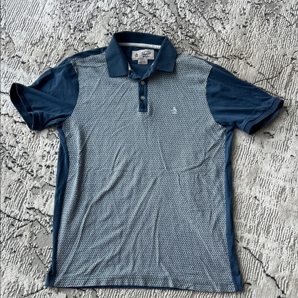 Original Penguin Blue and White Polo Shirt